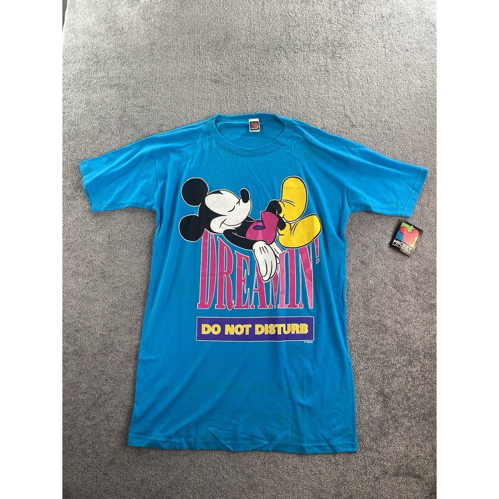 Vintage Mickey Unlimited Shirt One Size Adult Blue Sleepwear Shot Graphic Logo